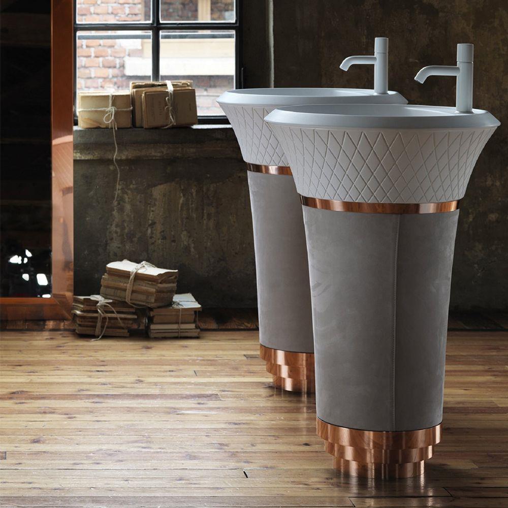 Pure Concept Glory Gri Beyaz Bronz Monoblok Lavabo