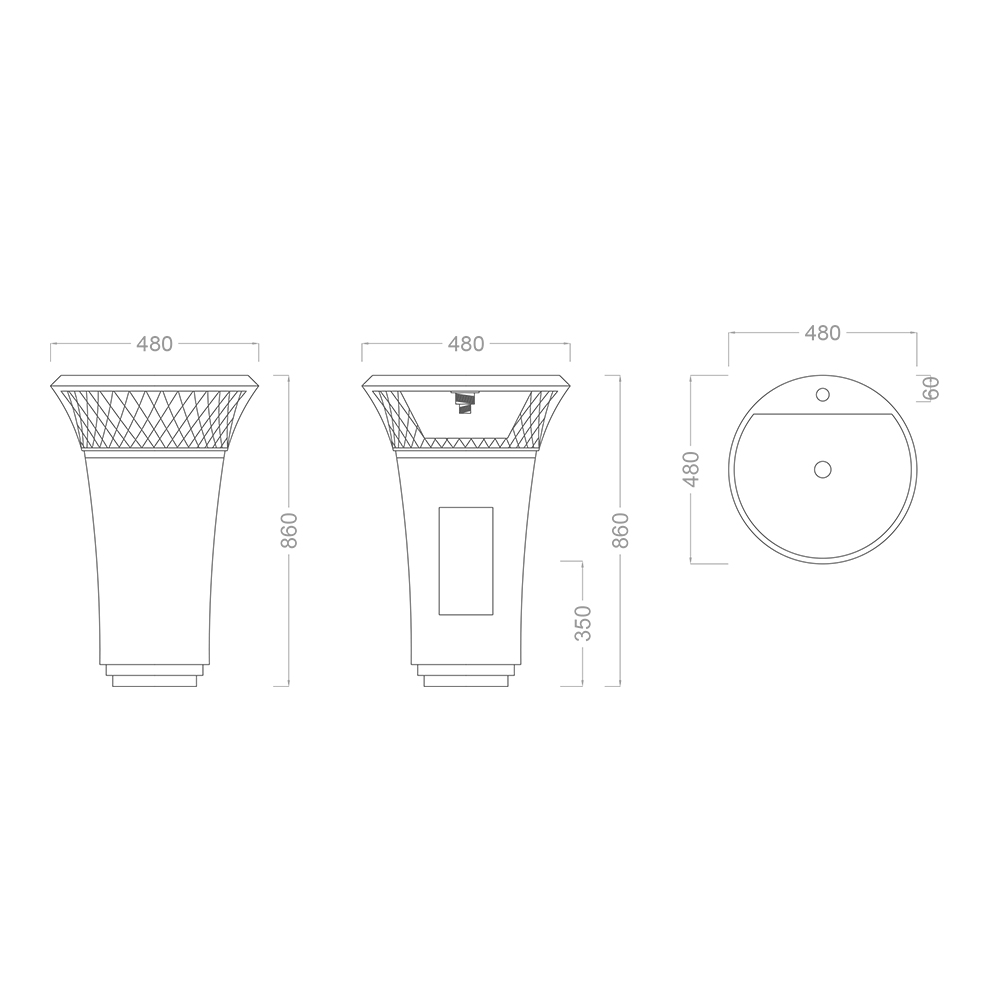 Pure Concept Glory Gri Beyaz Bronz Monoblok Lavabo