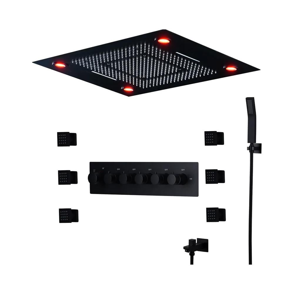 Pure ConceptHimalaya Ankastre Tepe Duş Sistemi Mat Siyah