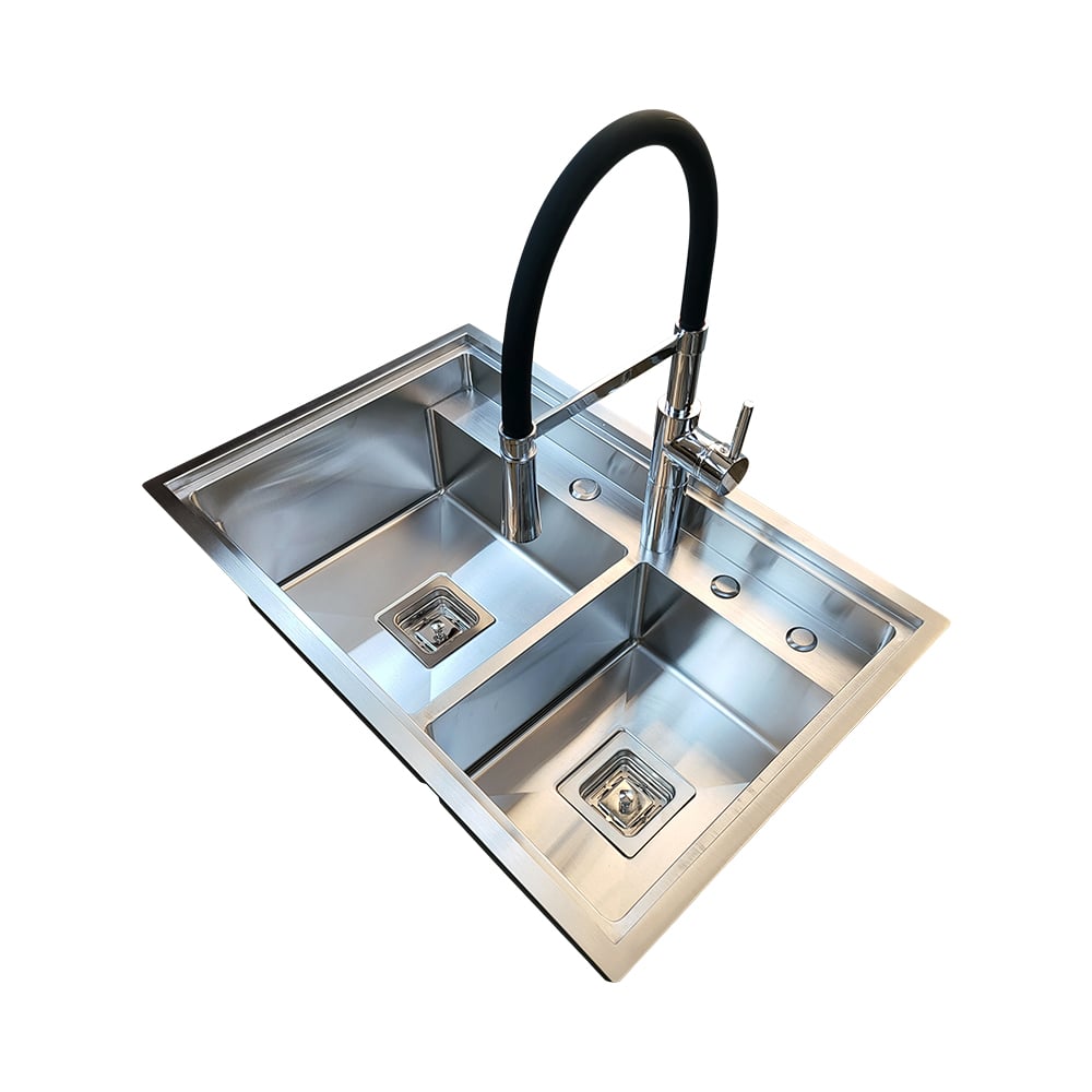 Pure Concept Inox 72x47 Çift Göz Paslanmaz Çelik Eviye