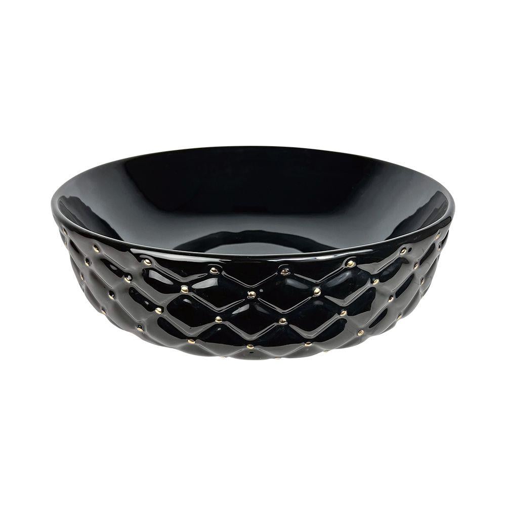 Pure ConceptKapitone 42 cm Siyah Altın Tezgah Üstü Çanak Lavabo