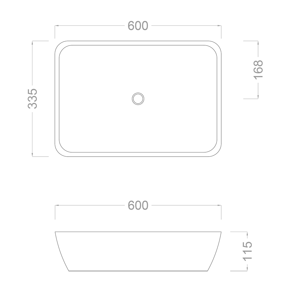 Pure Concept Kapitone 60 cm Siyah Tezgah Üstü Çanak Lavabo