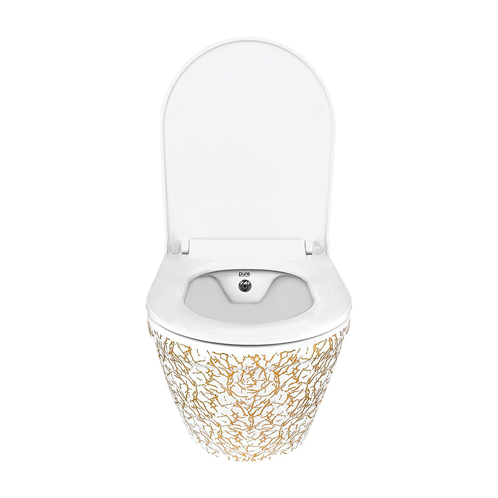 Pure Concept Marble Beyaz Bronz Kanalsız Asma Klozet
