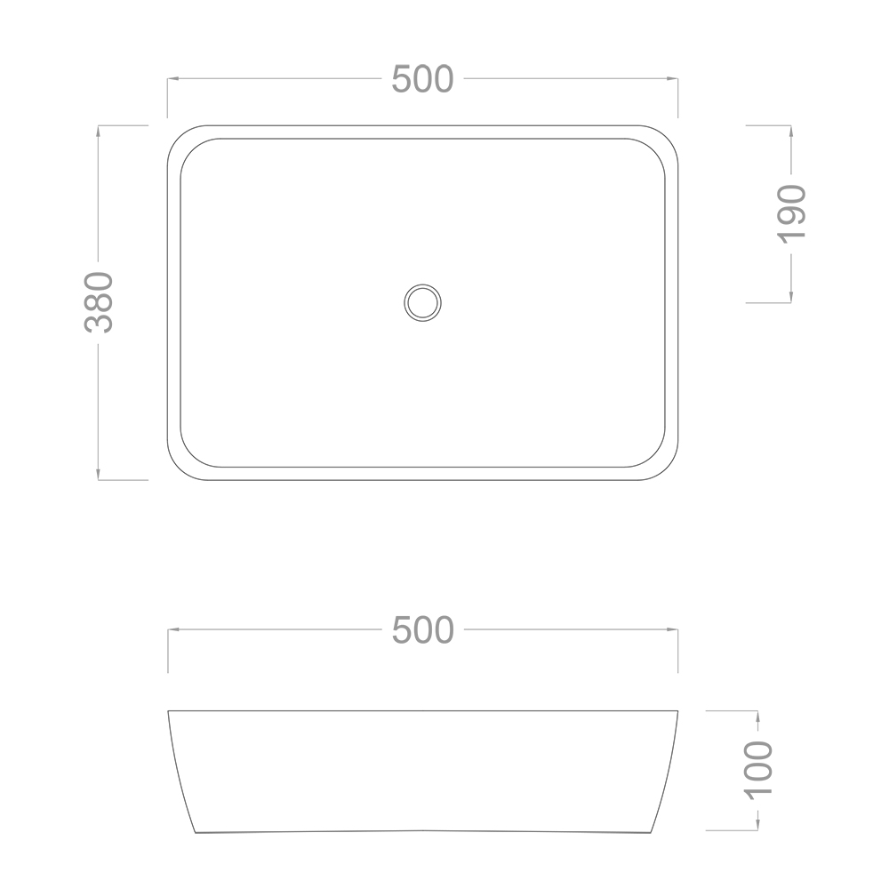 Pure Concept Marmo 50 cm Mat Gri Calacatta Tezgah Üstü Çanak Lavabo