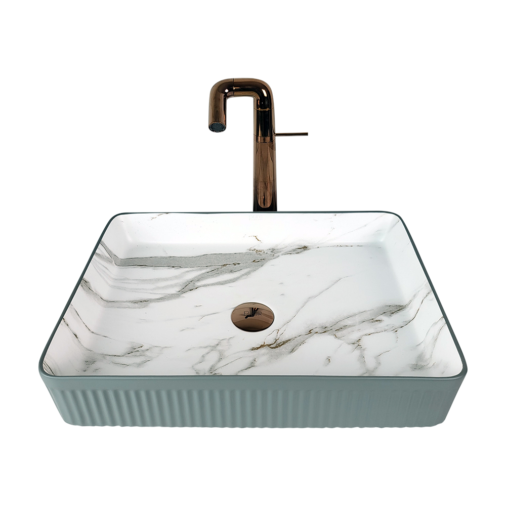 Pure Concept Marmo 50 cm Mat Gri Calacatta Tezgah Üstü Çanak Lavabo
