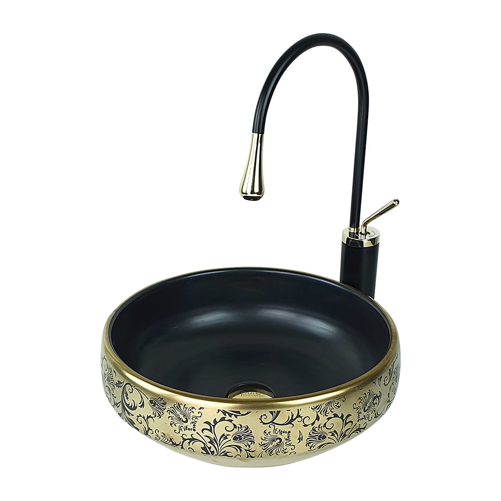 Pure ConceptMat Siyah Gold Çanak Lavabo