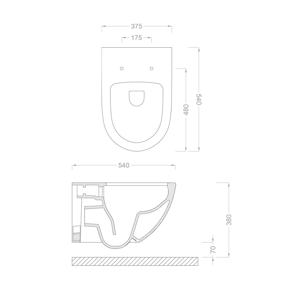 Pure Concept Puantiye Beyaz Kanalsız Asma Klozet