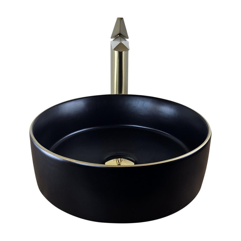 Pure ConceptPure Concept 36 cm Siyah Altın Tezgah Üstü Çanak Lavabo