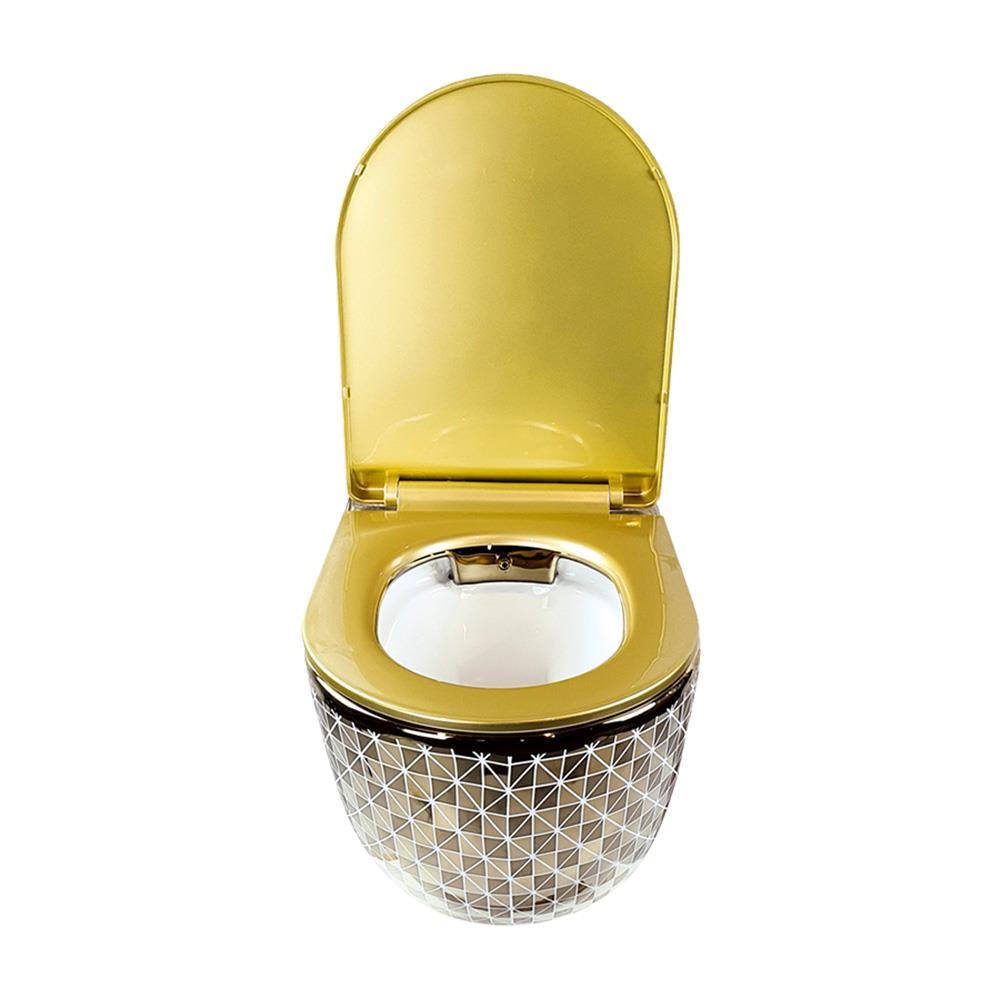 Pure Concept Altın Geometrik Asma Klozet ( Outlet )