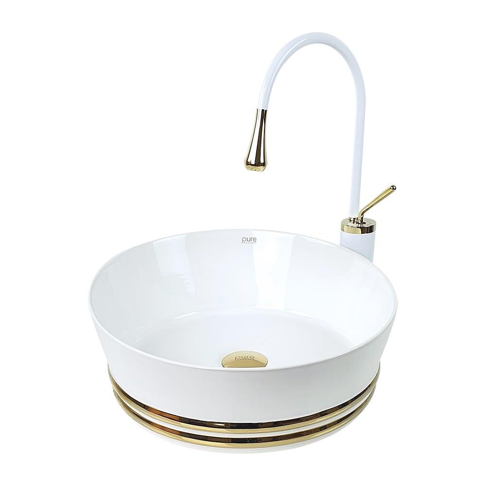 Pure ConceptPure Concept Beyaz Altın Tezgah Üstü Çanak Lavabo (Outlet)