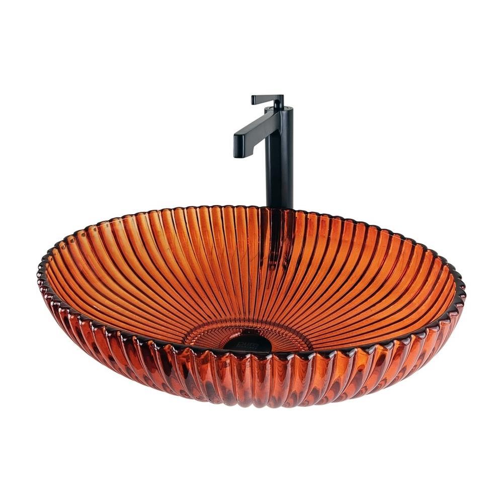 Pure Concept Dekoratif Oval Cam Lavabo Kırmızı 50 cm