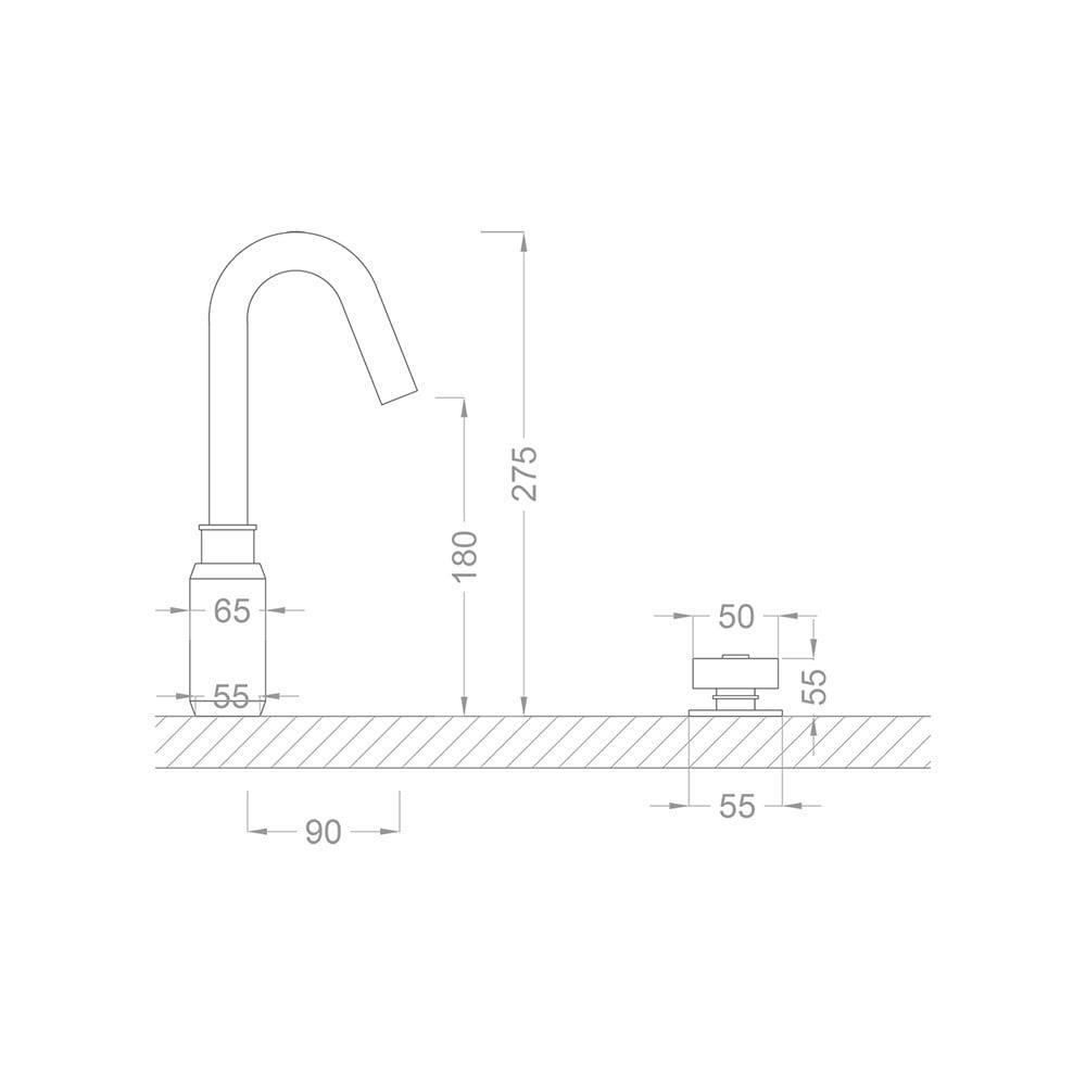 Pure Concept Elegate Üç Delikli Lavabo Bataryası (Outlet)