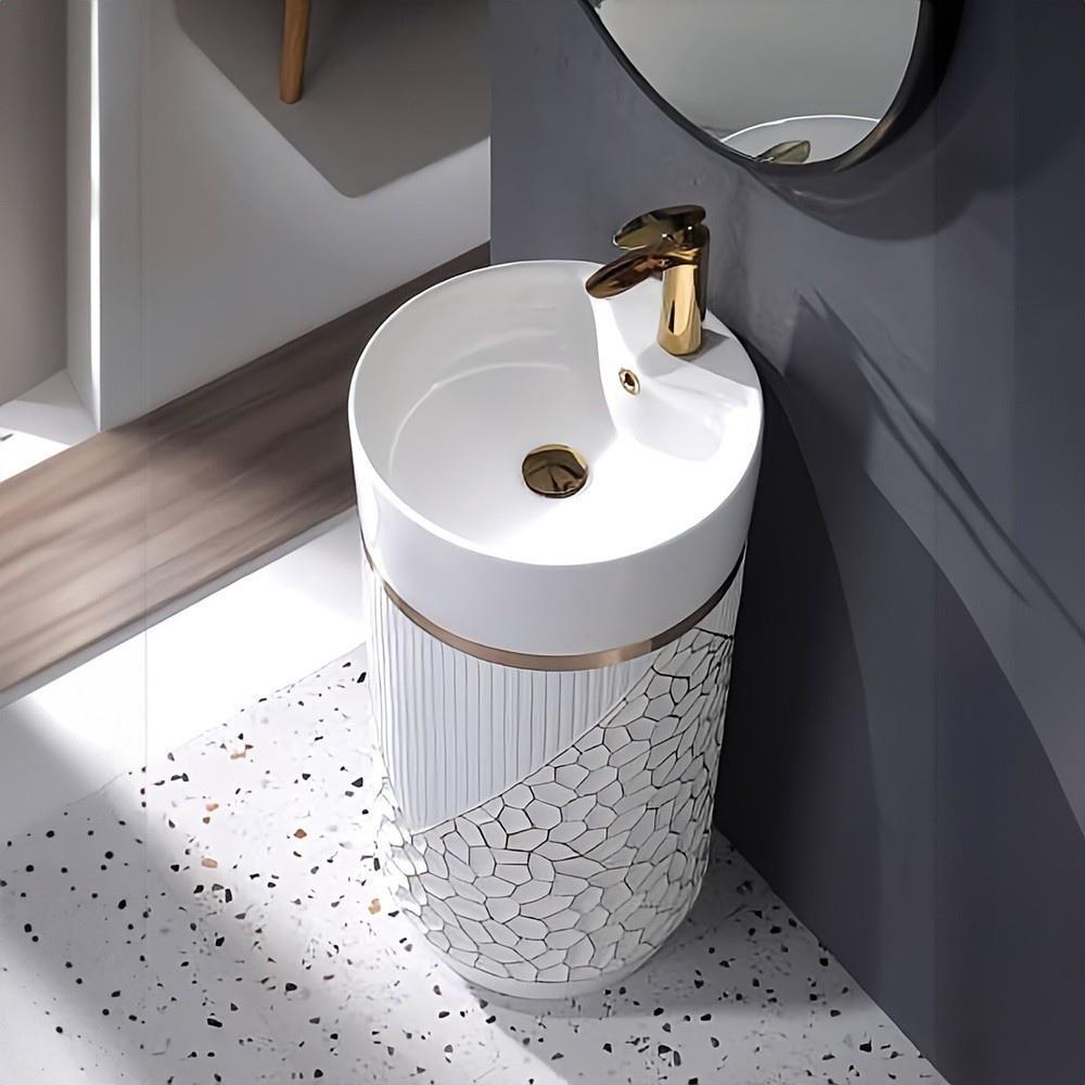 Pure Concept Elysia Beyaz Altın Monoblok Lavabo