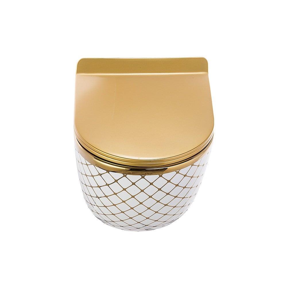 Pure Concept Geometrik Beyaz Altın Kanalsız Asma Klozet ( Outlet )
