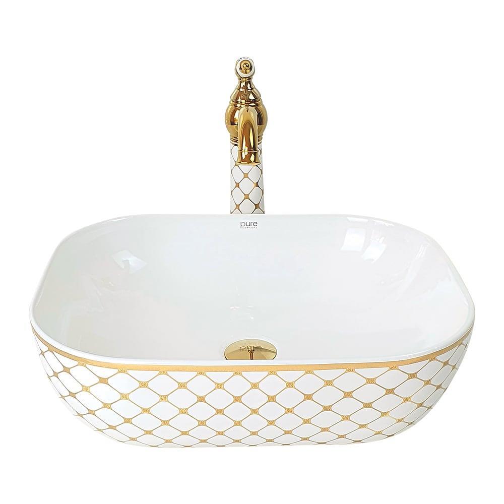 Pure ConceptPure Concept Geometrik Beyaz Altın Çanak Lavabo (Outlet)