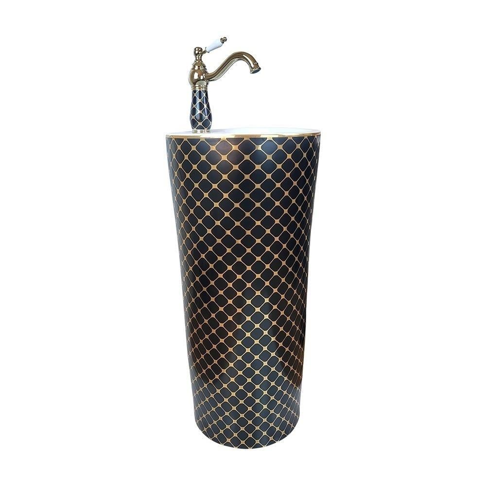 Pure ConceptPure Concept Geometrik Siyah Altın Monoblok Lavabo (Outlet)