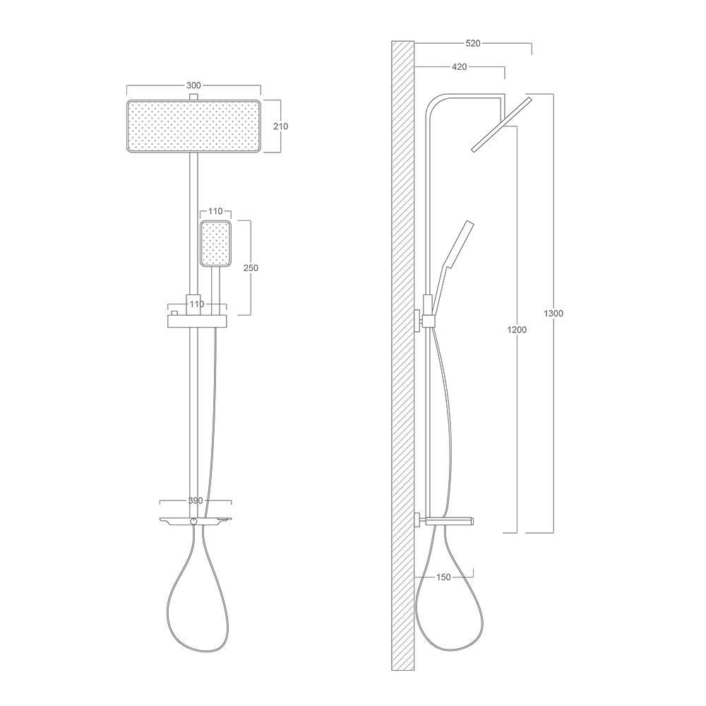 Pure Concept Idea Beyaz Dijital Termostatik Duş Sistemi OUTLET