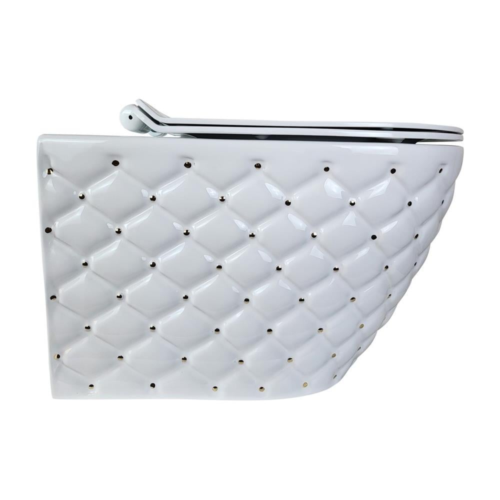 Pure ConceptPure Concept Kapitone Dot Beyaz Altın Kanalsız Asma Klozet OUTLET