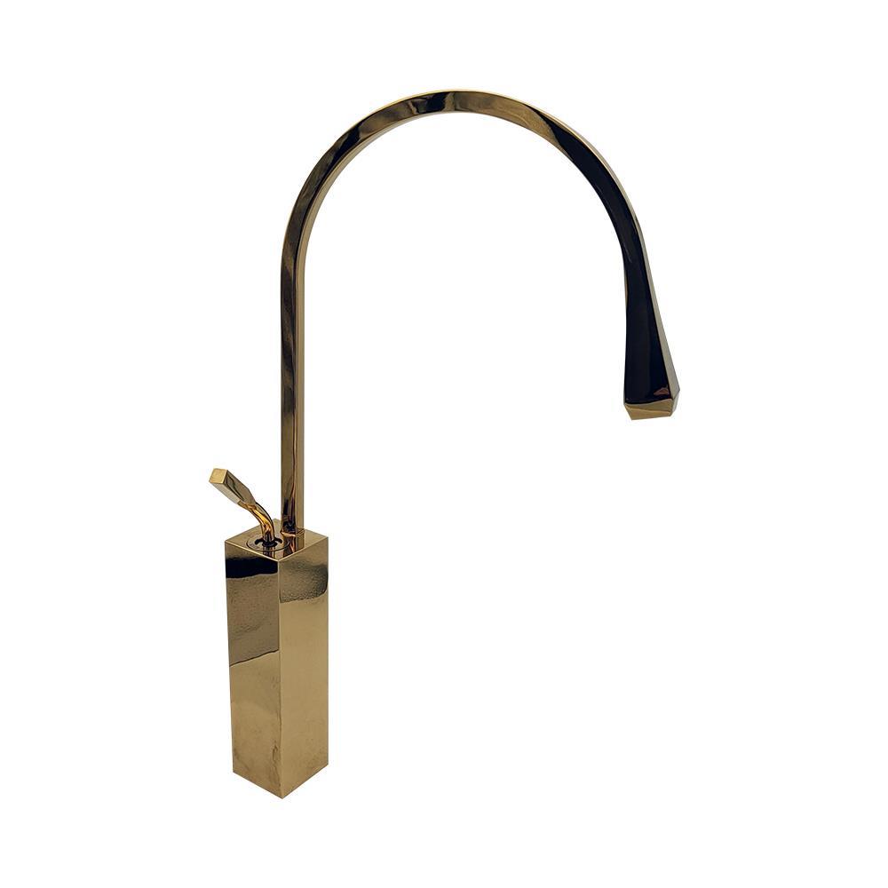 Pure Concept Kare Minimal Altın Çanak Lavabo Bataryası ( Outlet )
