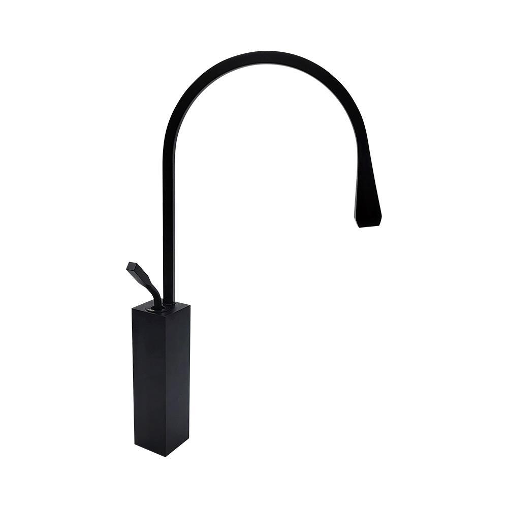 Pure Concept Kare Minimal Siyah Çanak Lavabo Bataryası (Outlet)