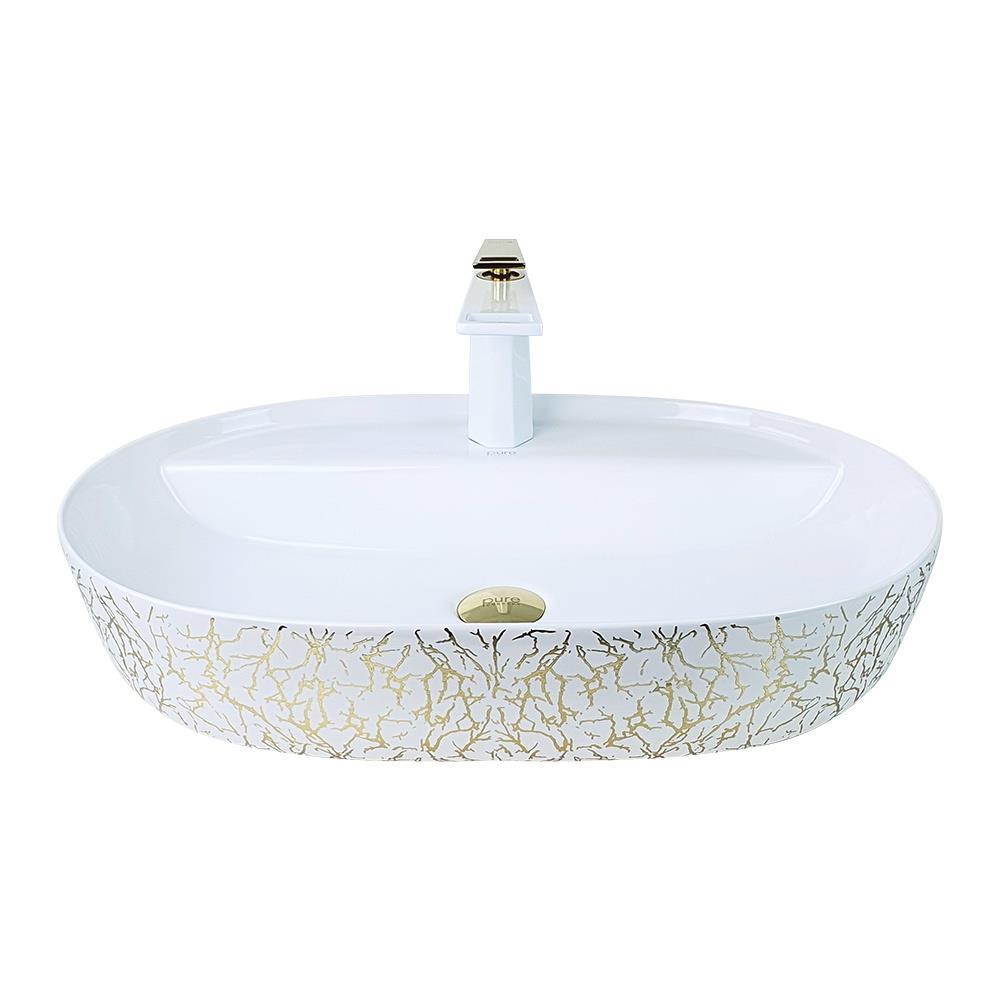 Pure ConceptPure Concept Marble Beyaz Altın Çanak Lavabo (Outlet)