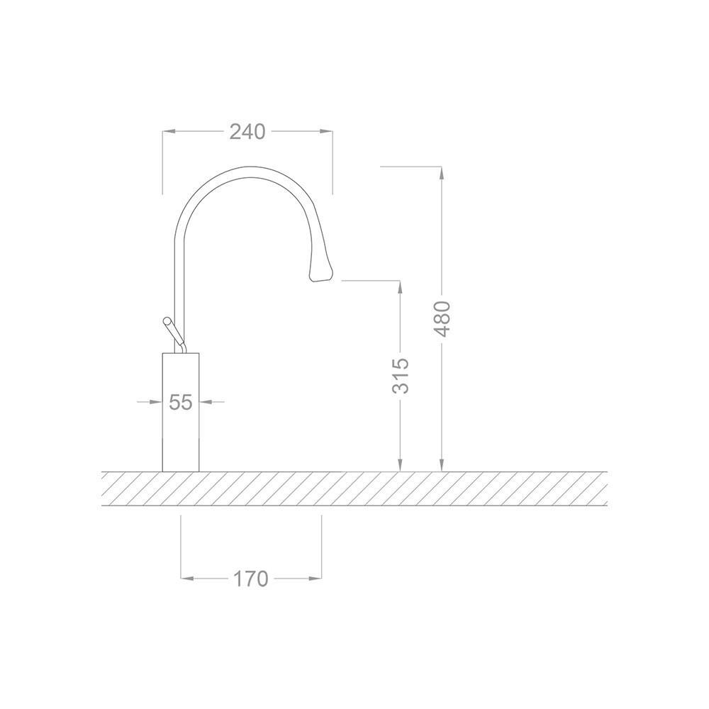 Pure Concept Minimal Beyaz Altın Çanak Lavabo Bataryası