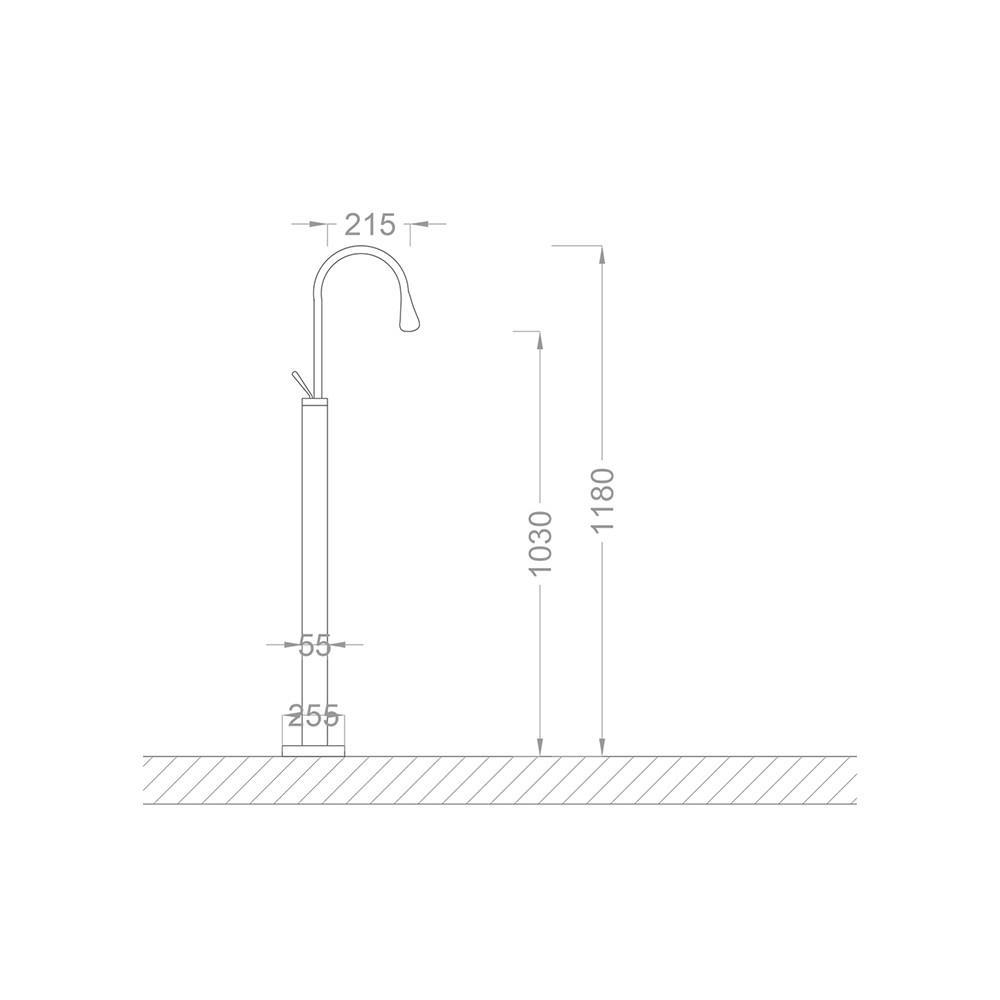 Pure Concept Minimal Mat Siyah Yerden Lavabo Bataryası OUTLET