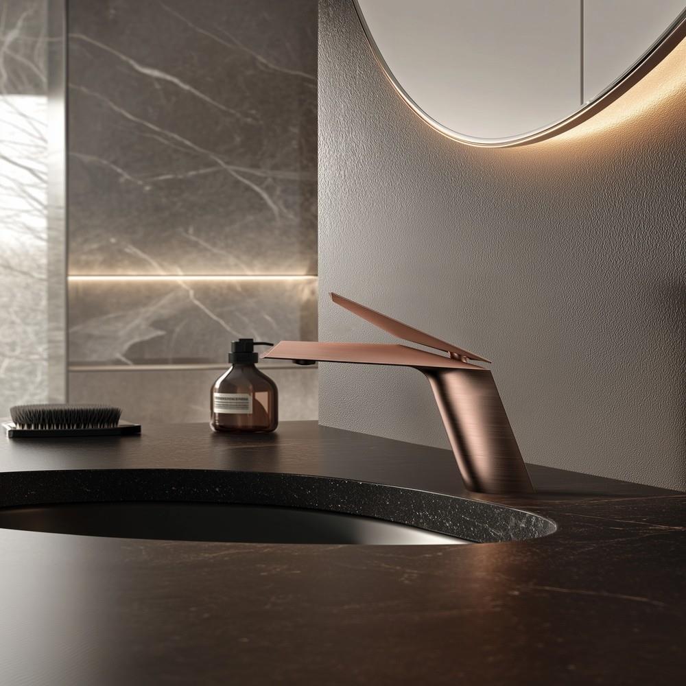 Pure Concept Neo Fırçalanmış Bronz Lavabo Bataryası