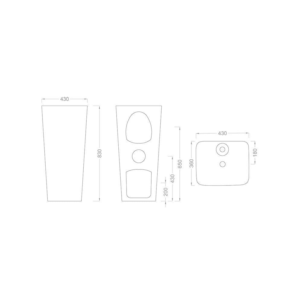 Pure Concept Pearl Beyaz Monoblok Lavabo (Outlet)