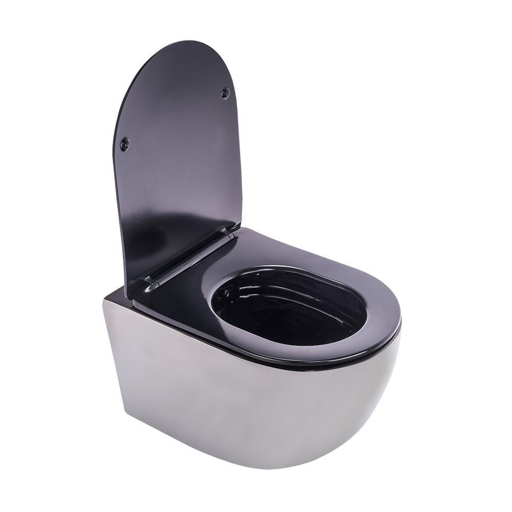 Pure Concept Platin Ayna Siyah Kanalsız Asma Klozet (Outlet)