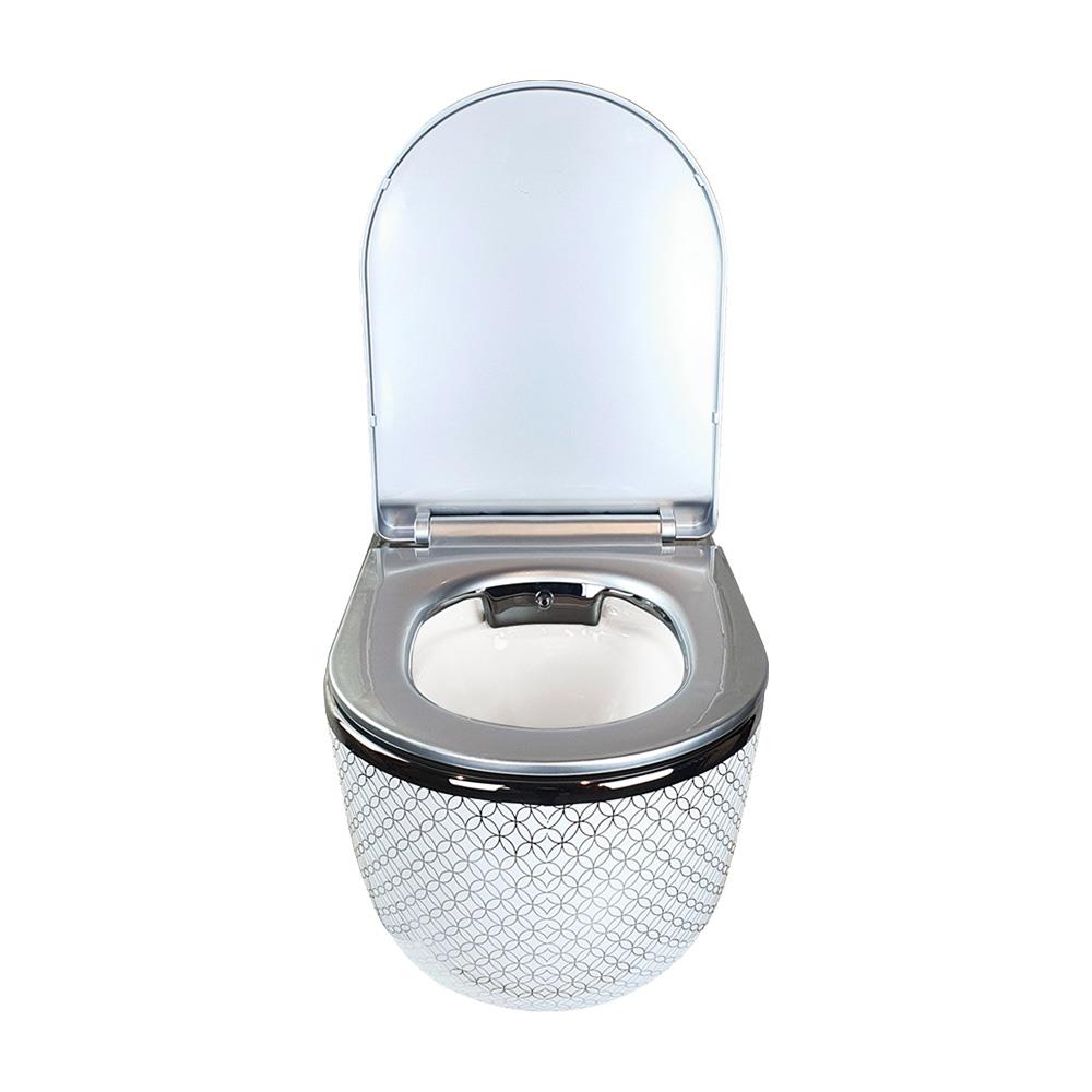Pure Concept Platin Geometrik Kanalsız Asma Klozet OUTLET
