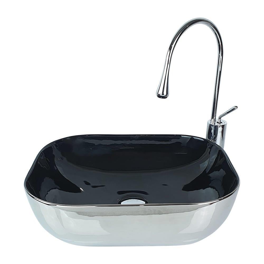 Pure ConceptPure Concept Platin Parlak Gümüş Siyah Çanak Lavabo Outlet