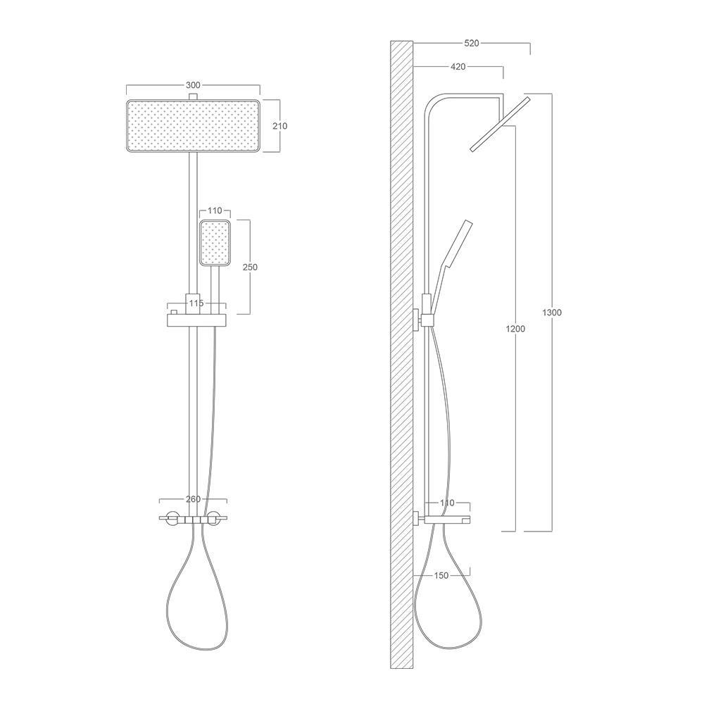 Pure Concept Smart Siyah Dijital Termostatik Duş Sistemi ( Outlet )