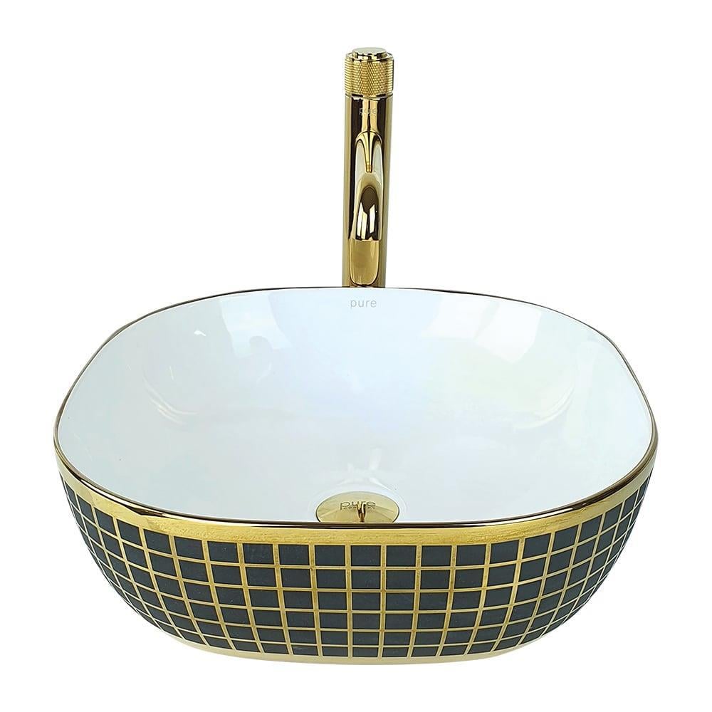 Pure ConceptPure Concept Square Altın Siyah Çanak Lavabo ( Outlet )