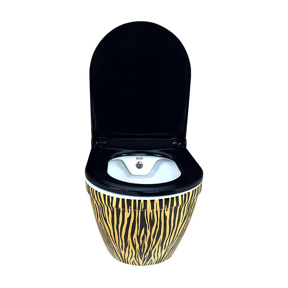 Pure Concept Tiger Altın Siyah Asma Klozet ( Outlet )