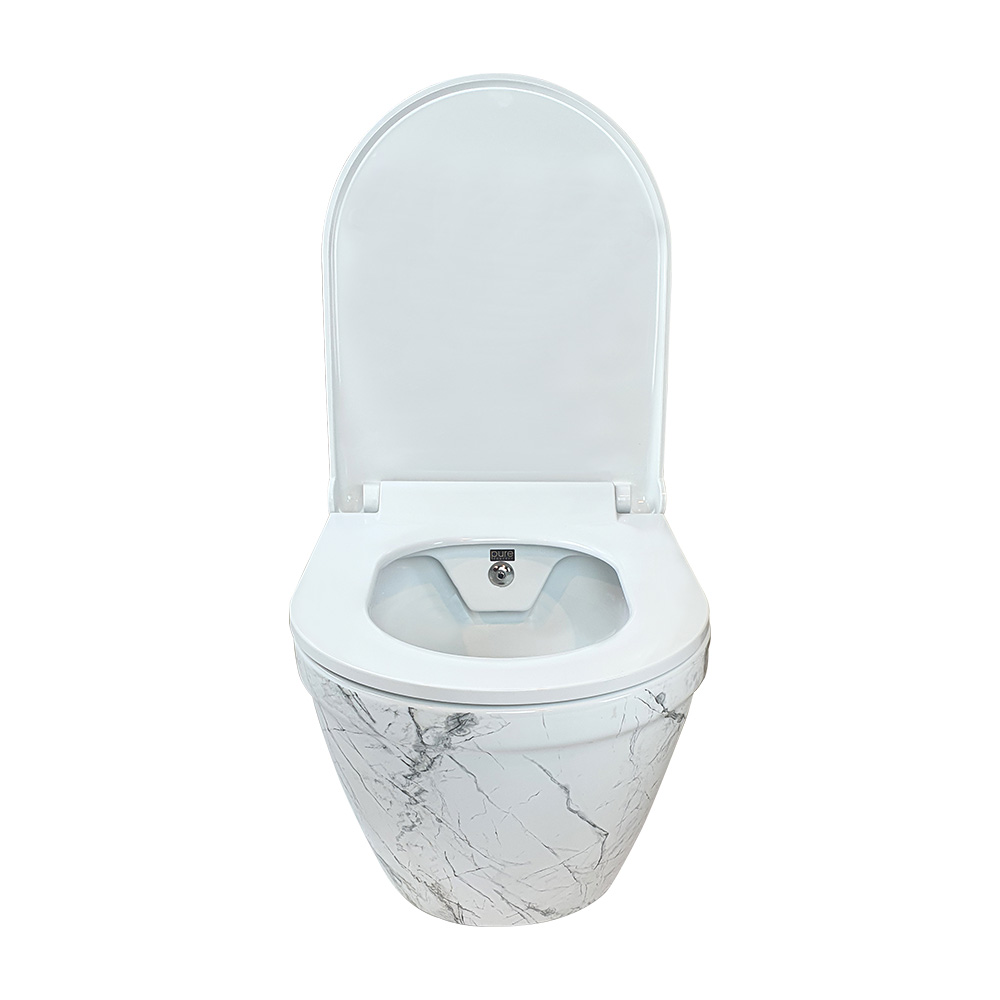 Pure Concept Sharp Calacatta Kanalsız Asma Klozet + Beyaz Kapak