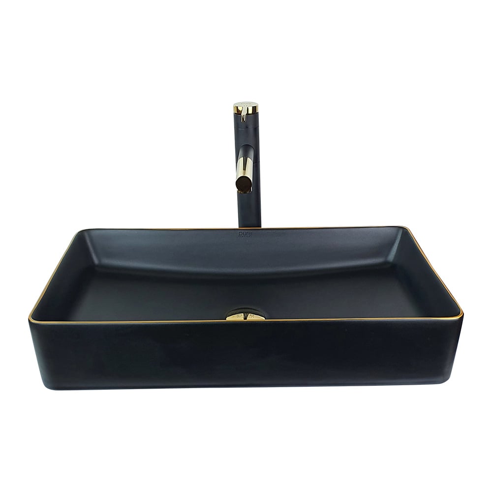 Pure ConceptSiyah Gold Tezgah Üstü Çanak Lavabo
