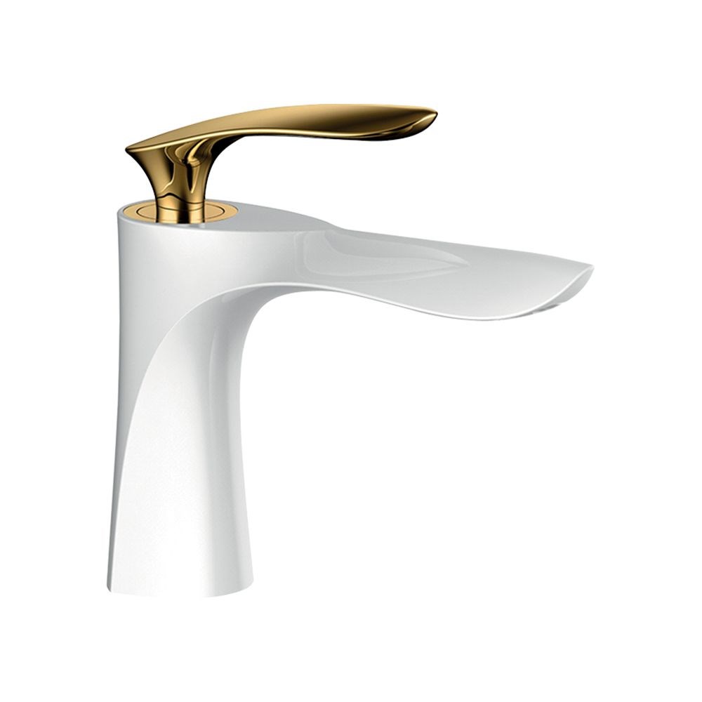 Pure ConceptSwan Beyaz/altın Lavabo Bataryası