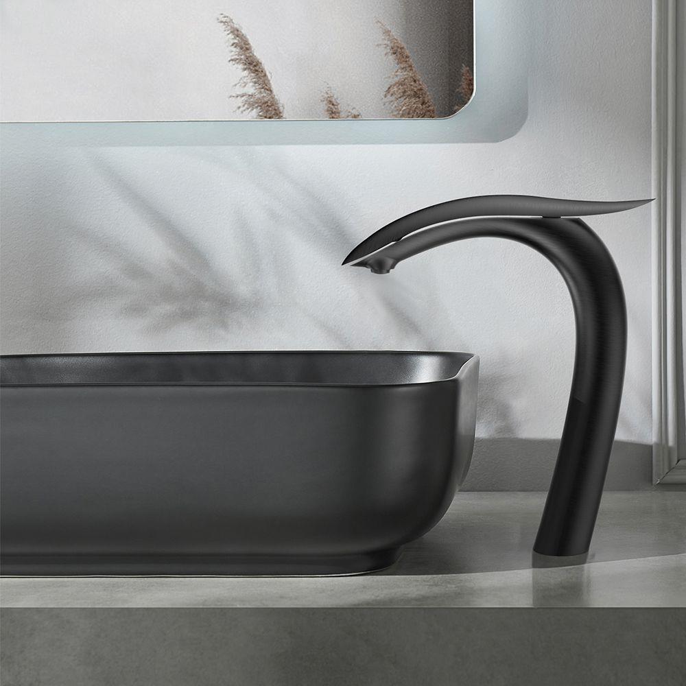 Pure Concept Swan Mat Siyah Çanak Lavabo Bataryası