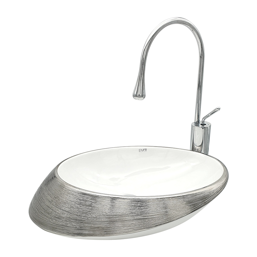 Pure ConceptUfo Platin Beyaz Çanak Lavabo