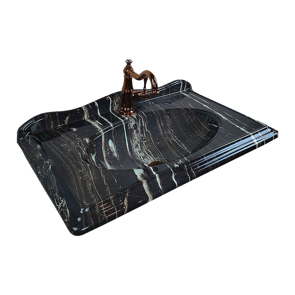 Pure ConceptVictorian Deep Black 81cm Dekoratif Etajerli Lavabo