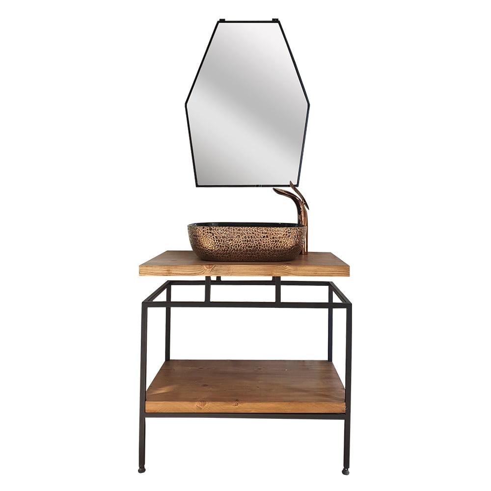 Pure Masif Ahşap 80cm Banyo Ünitesi