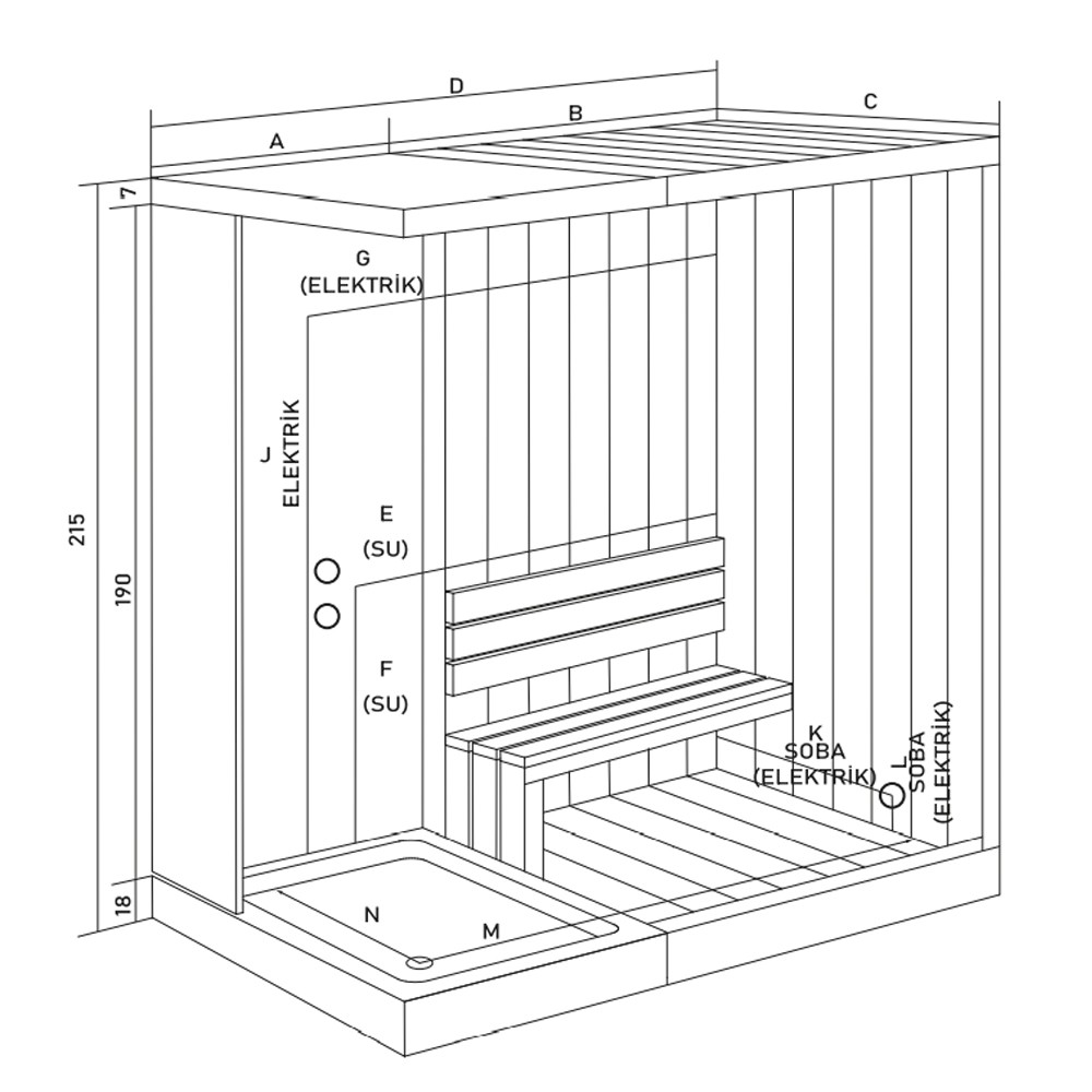 100x210 İngo Sauna ve Kompakt Kabin