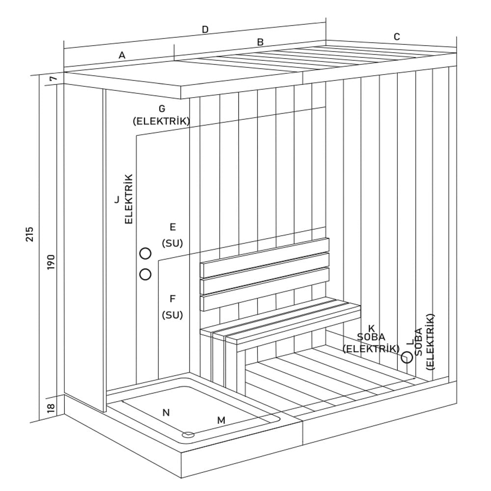 100x220 Arya Sauna ve Kompakt Kabin