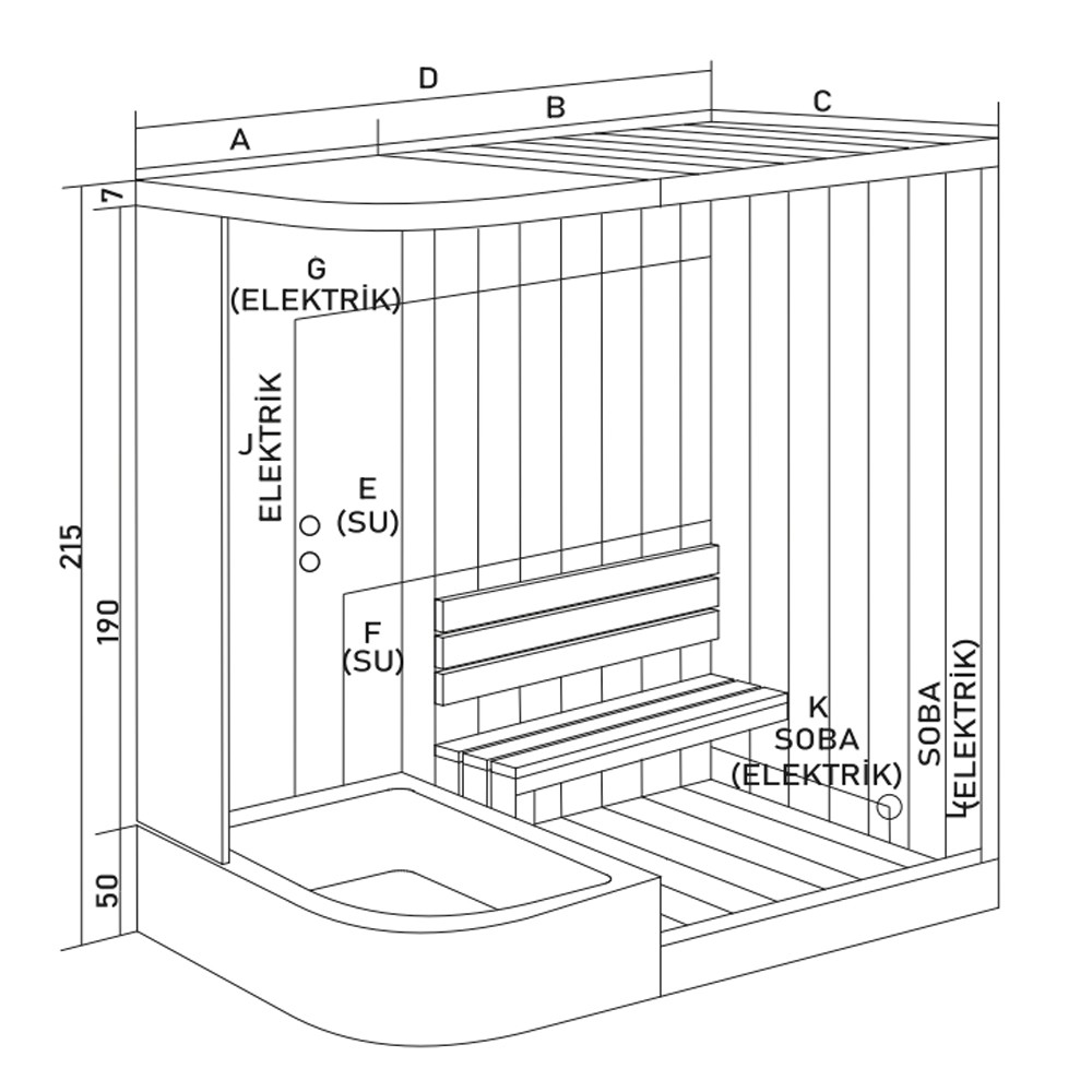 120x220 Zafira Sauna ve Kompakt Kabin