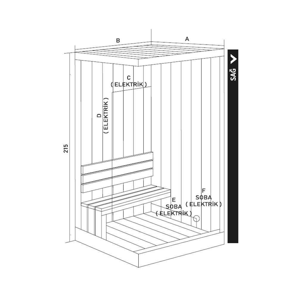 100x140 Aura Ev Tipi Sauna