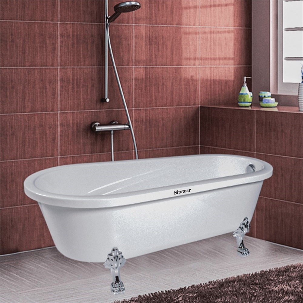 Shower Leopard 180x90x75 cm Krom Aslan Ayaklı Özel Küvet
