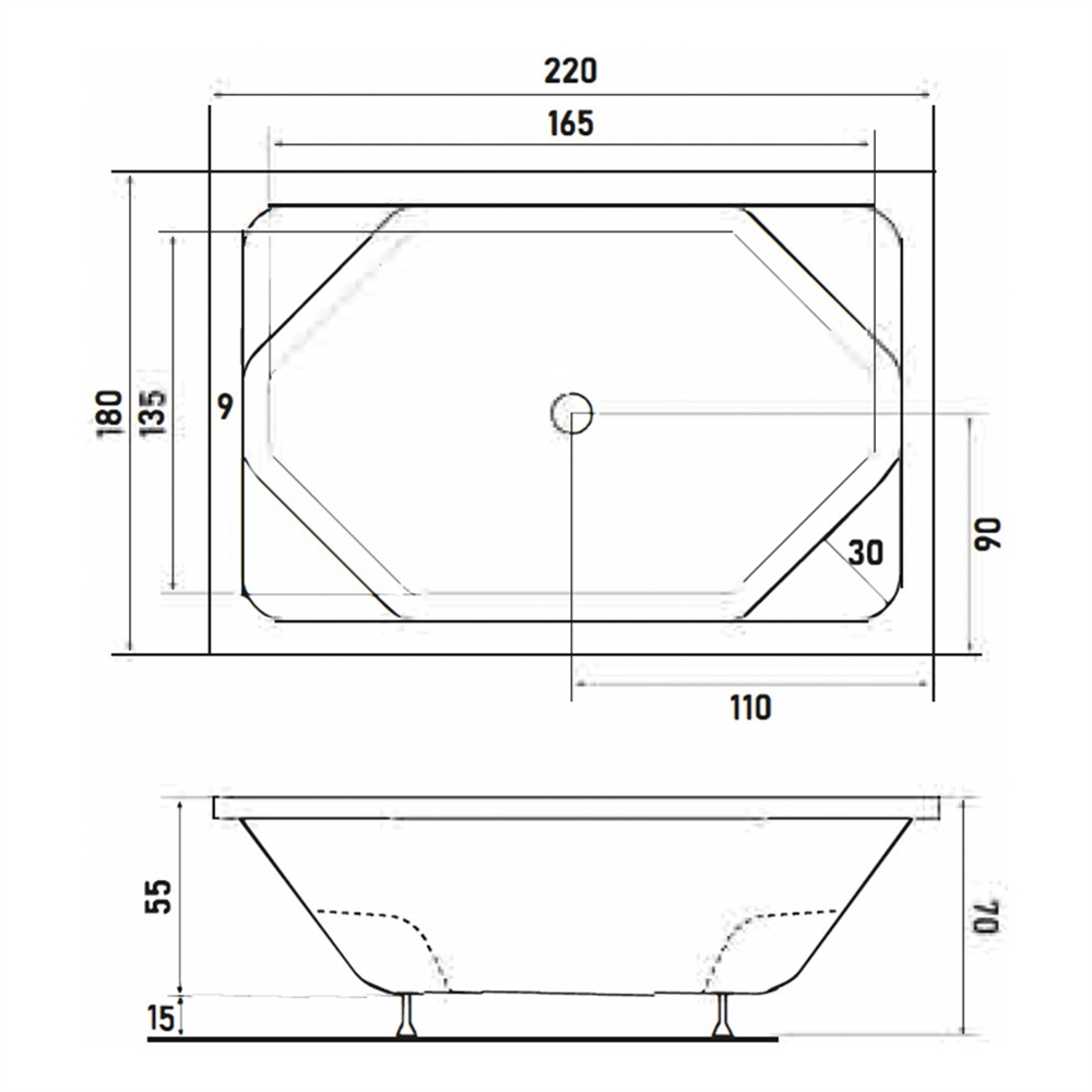 Shower Optimum 220x180 cm 4 Cephe Panelli Spa Köşe Oturmalı Küvet