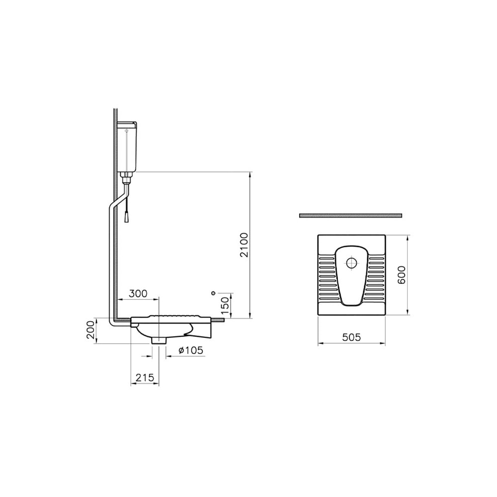 Vitra Arkitekt Helataşı 60x50 cm Arkadan Su Girişli
