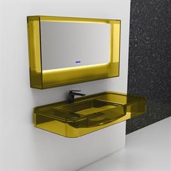 Graffe Solid 80 Cm Şeffaf Cam Lavabo Sarı